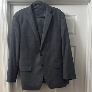 Claiborne Gray Sport Coat Wool-Blend Notched Lapels